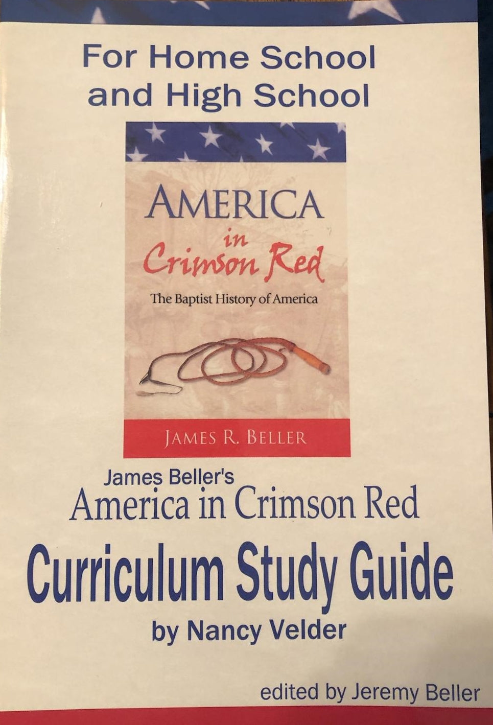 Study guide for Home School and High School edition of America in Crimson Red. Limited quantity remaining.